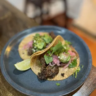 2 Beef Barbacoa Tacos (~$15)