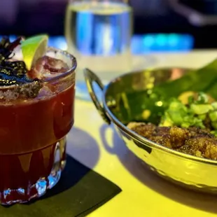 Signature Margarita and wings.