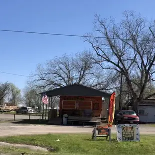 a truck parked in front of a store
