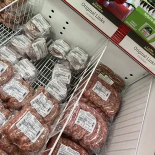 a variety of sausages
