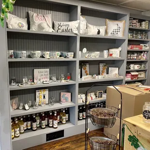 a store with shelves full of goods