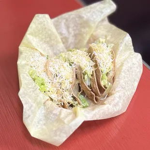 Jr. Crispy Taco: Shredded Chicken/Beef w/Lettuce &amp; Cheese | $1.49ea (Taco Tuesdays)