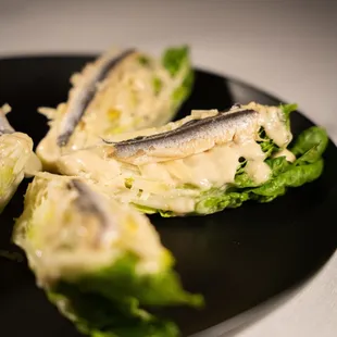 Deconstructed Caesar with bocarones