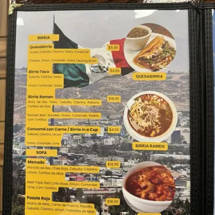 menu
