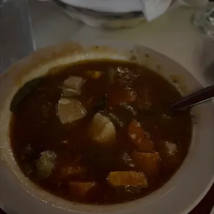 Homemade Minestrone at 8:30 on a Friday