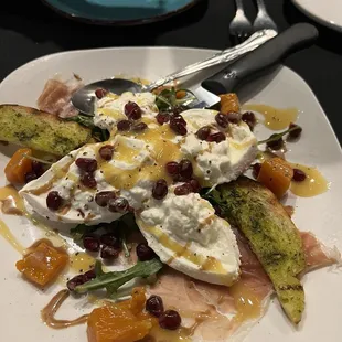 Burrata cheese appetizer