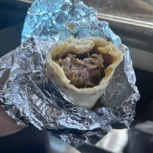 Lengua burrito. Really spicy