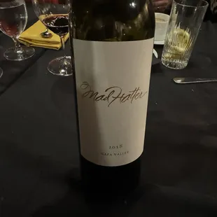 Mad Hatter red wine, smooth, dark and a little bitter.