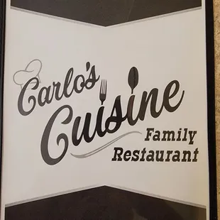 Menu Cover (opening day)