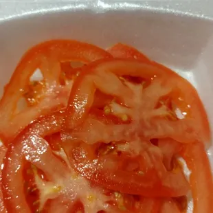 Fresh sliced tomatoes