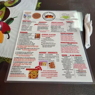 menu