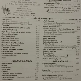 menu