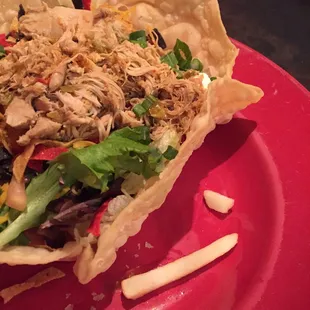 Bonus frozen french fry with my taco salad!