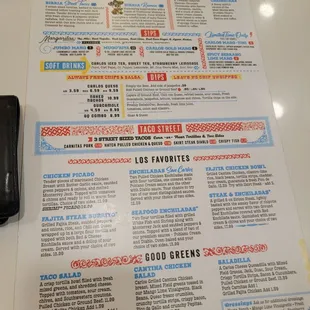 menu and phone