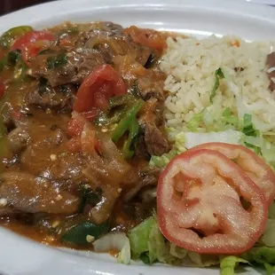 a plate of mexican food