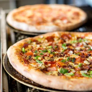 two pizzas