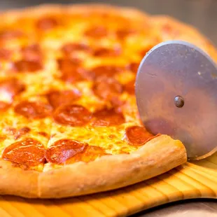 a pepperoni pizza