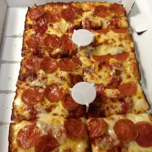 Awesome square pizza.