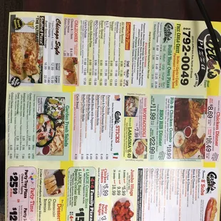2016 menu for Carlos pizza - Jefferson