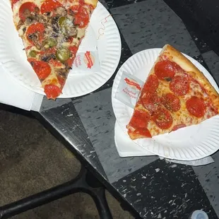 Pepperoni pizza with mushrooms and jalapeños