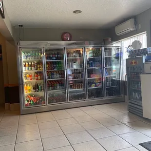 The cooler is always stocked full of beverages!