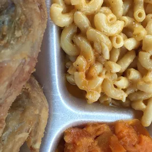 My meal today bought during lunch. Couldn't eat the macaroni and cheese. Too much grease...