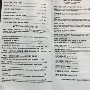 Newest menu