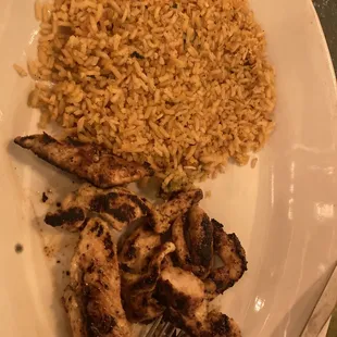 Custom order of grilled chicken and rice