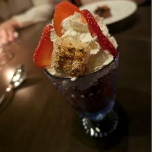 Strawberries &amp; Cream Verrina. $14 (no supplement for 3 course menu.) A bit too sour for my liking