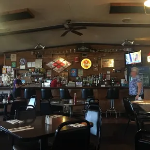 the bar and dining area