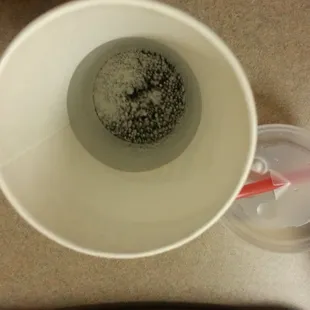 I found this in my daughter's kids meal cup after all the ice had melted. All of our drinks had it. Yuck!!!
