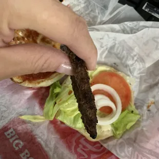 Thinnest burger ever!!!!!