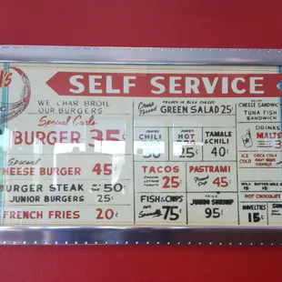 Old menu