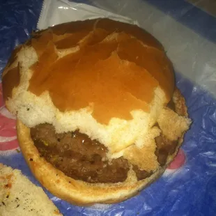 The hamburger was served like this so disgusted never returning again .... Horrible and disgusting!!!