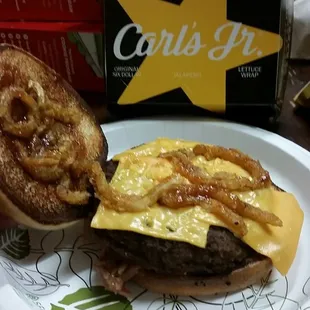 Memphis Burger... almost no pulled pork and just a few onions... and what's with the cheese?