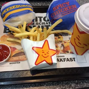 4 for $4 (Double Cheeseburger, Spicy Chicken, Fries, and Drink)