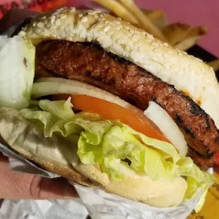 Yes! Plant based burger.  Yum