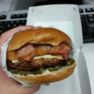 The El Diablo 1/3lb thick burger.