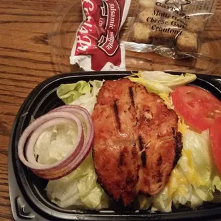 Charbroiled Chicken Salad? Looks more like a side salad with chicken added -_-.