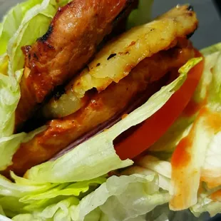 This location always delivers w/ their healthy &amp; scrumptious options.I always order a charbroiled Chicken bgr lettuce wrapped w/pineapple