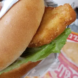 Beer-battered cod fish sandwich. Love it!