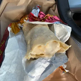 Gettin' busy... Is the Big Country Burrito the best fast food breakfast burrito ever conceived? Yes! Get side of gravy to spoon over!!!!!!!!