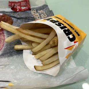 Where's the rest of my fries????? I feel ripped off. I mean how expensive are a few extra fries to fill up the container? Seriously.