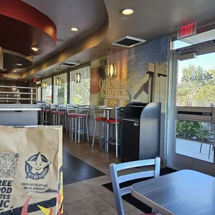 the inside of a restaurant