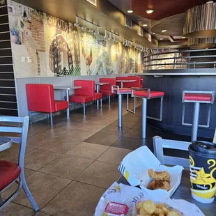 a view of the inside of a restaurant