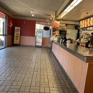 the inside of a restaurant