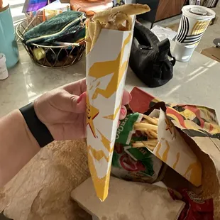 "Large fry" - they don't even bother opening the sleeve