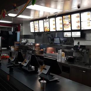 the inside of a restaurant