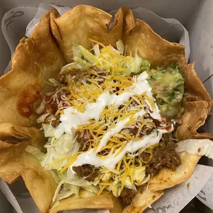 Green Burrito Tostada Salad