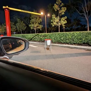 a parking lot at night